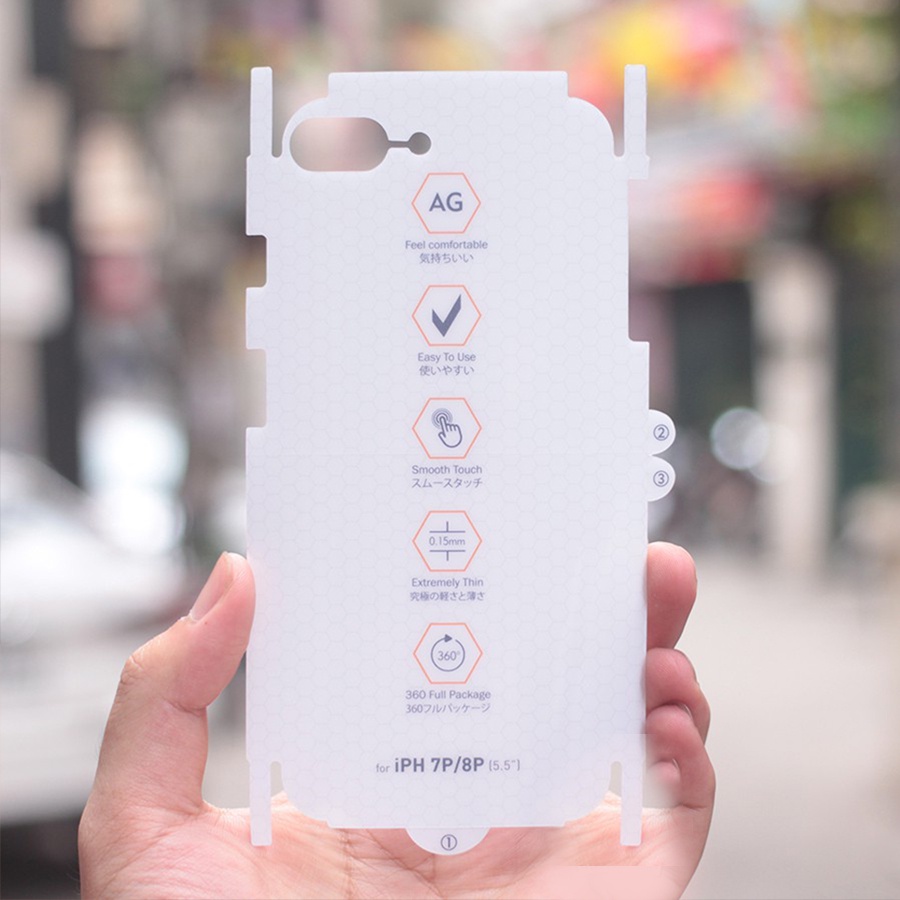 Dán iphone Miếng Dán PPF Chống Xước Lưng Máy Full viền tặng giấy lau 7plus/x/xs/xsmax/11/12/13/14/pro/promax