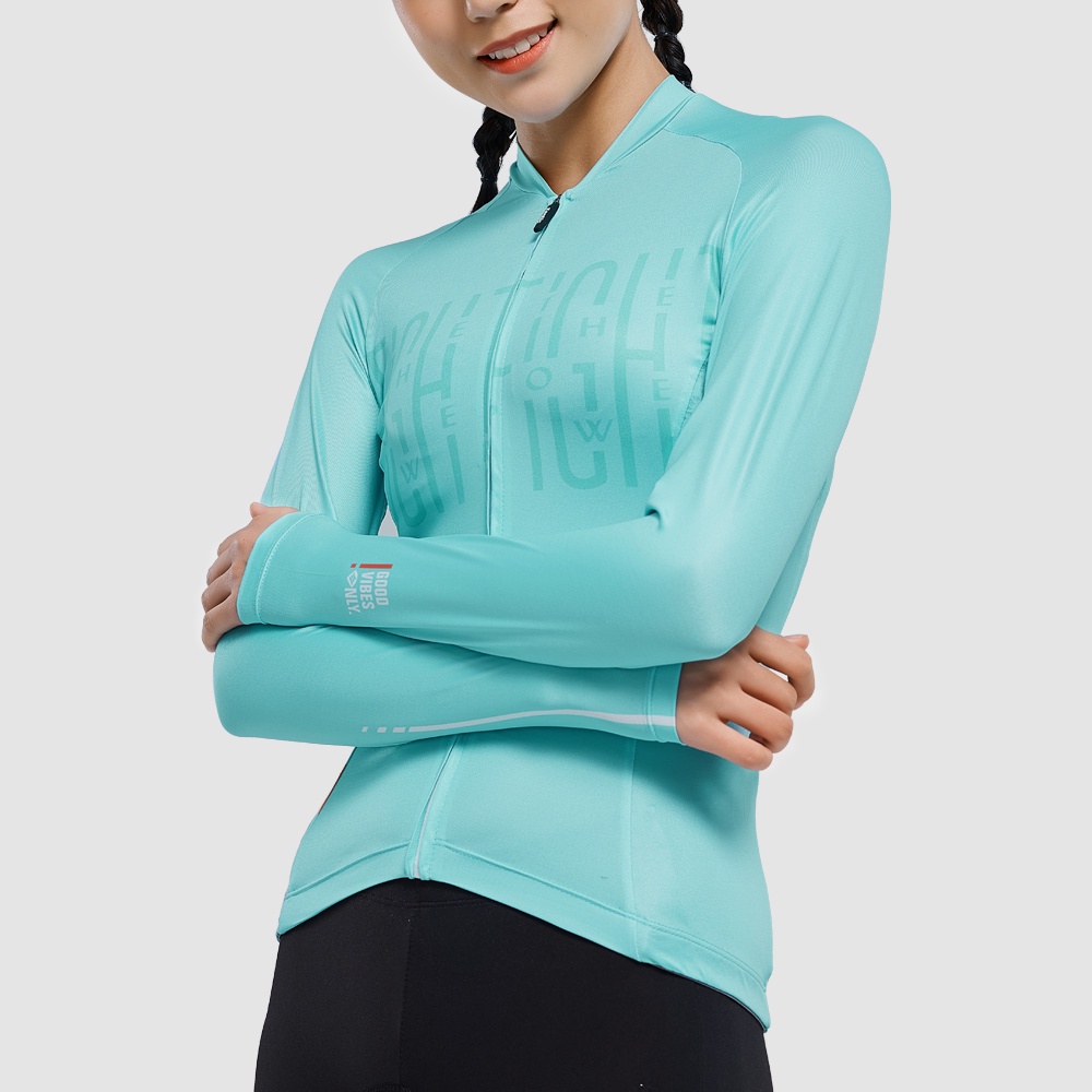 Santic Áo áo đấu xe đạp đường trường vải thoáng khí tay dài che nắng bền mát mẻ mùa hè dành cho nữ WL1C01124