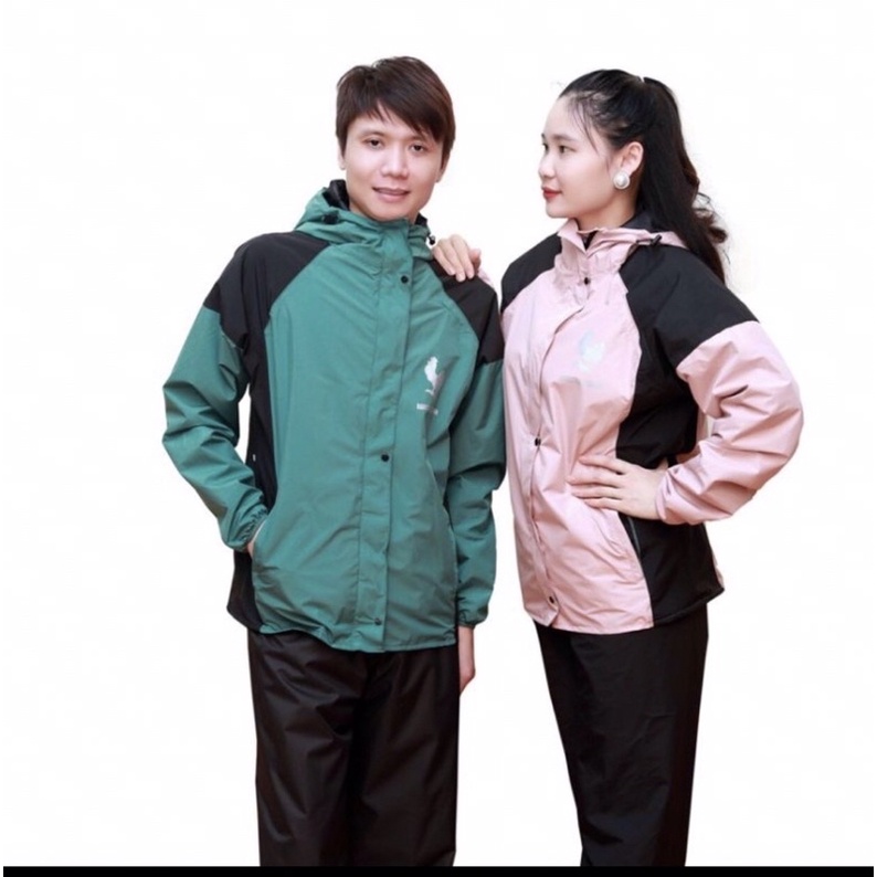 Áo mưa bộ thương hiẹu gà chống #Caocap chống thấm tuyệt đối chất liệu vải gió mềm mịn