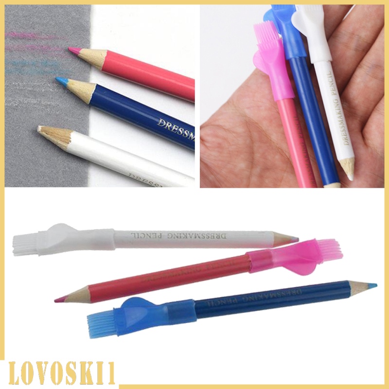 [LOVOSKI1]3Pc Fabric Markers Pen Tailor Chalk Pencil Dressmaking Quilter Vanishing Sewing