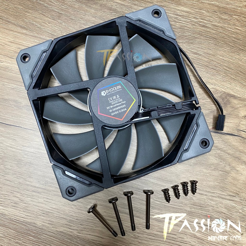 Quạt fan case 12CM ID-COOLING TF-12025 | Black - Quạt tản nhiệt điều tốc PWM sức gió lớn, quay êm