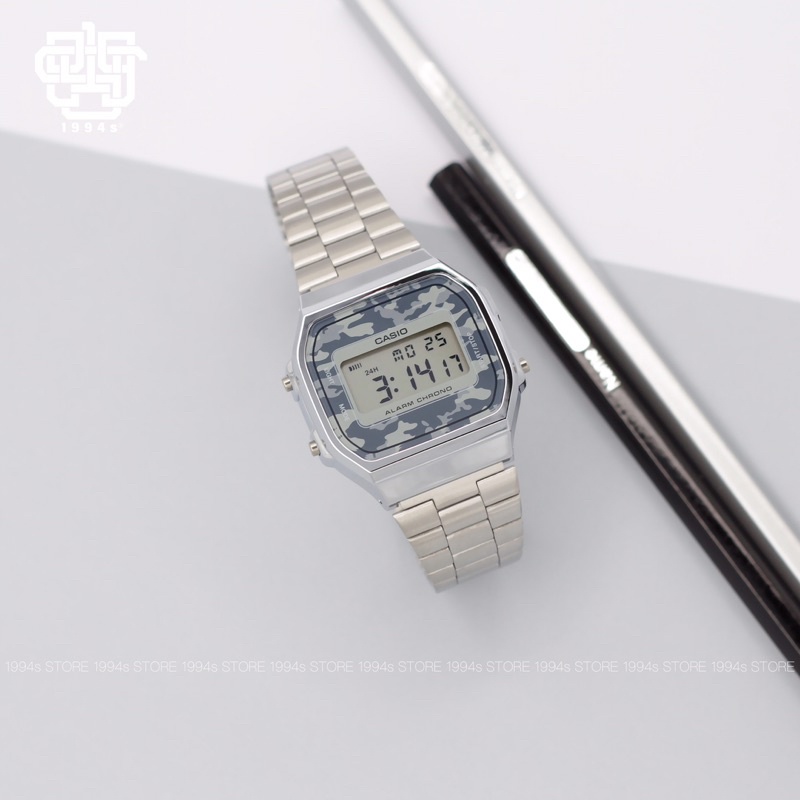 Đồng hồ nam Casio A168WEC-1EF dây thép chính hãng