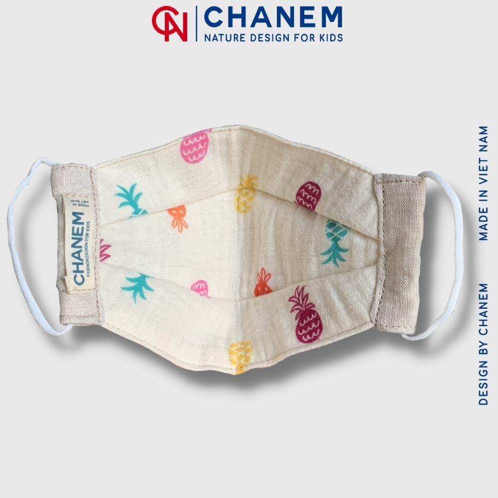 Khẩu trang vải Linen 3 lớp CHANEM mềm mại với da dành cho mẹ và bé yêu
