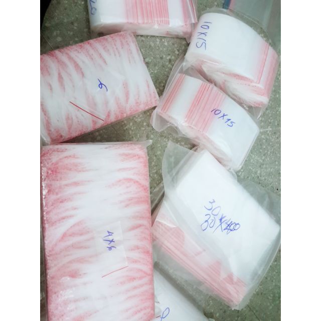 [Bao Giá] 1kg túi zip khóa chỉ đỏ trong suốt nhỏ lớn đựng thực phẩm đồ dùng thuốc cafe thức ăn khô gà (zipper viền đỏ)