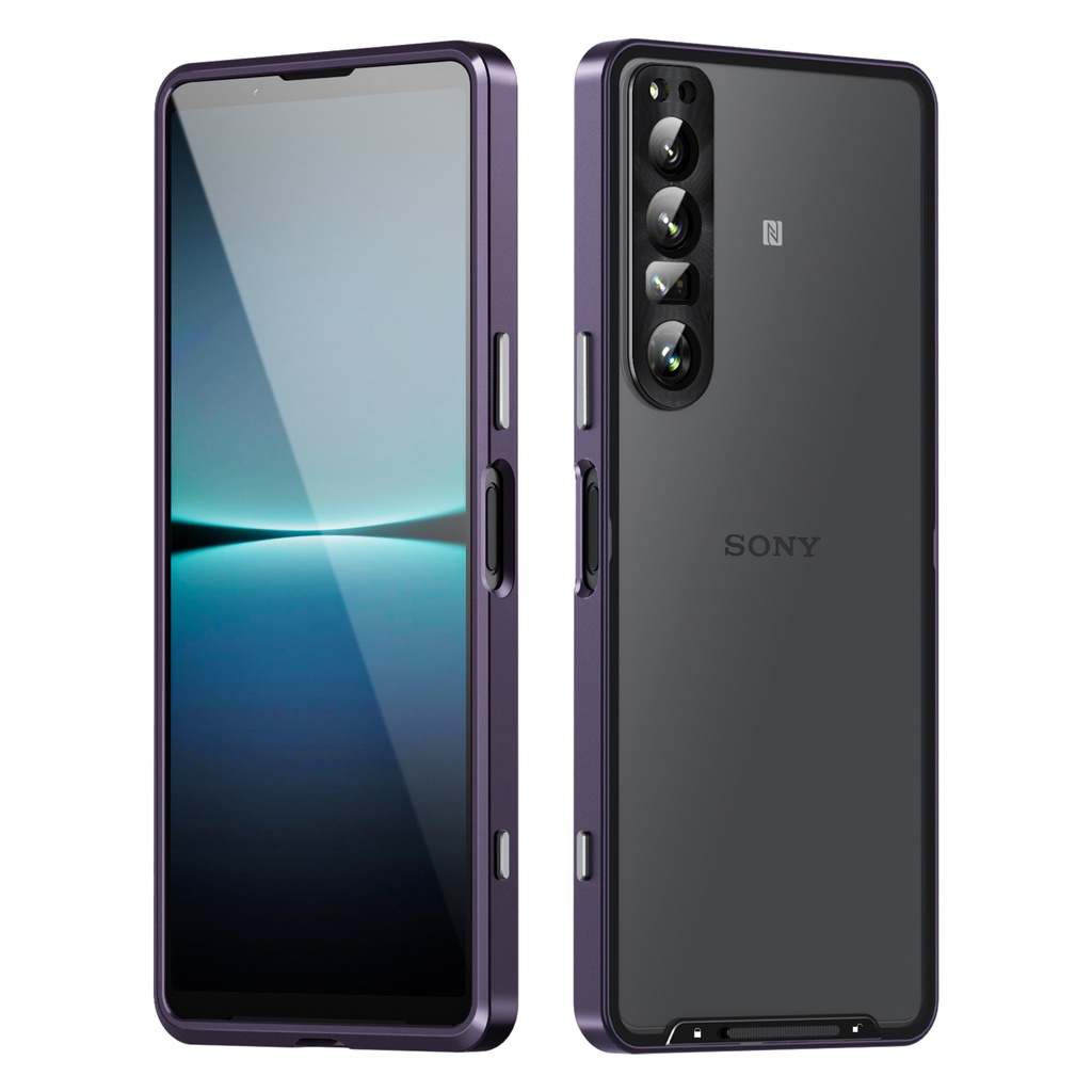 Ốp Điện Thoại Khung Hợp Kim Nhôm Màu Đen Bảo Vệ 360 Độ Cho Sony Xperia 1 IV