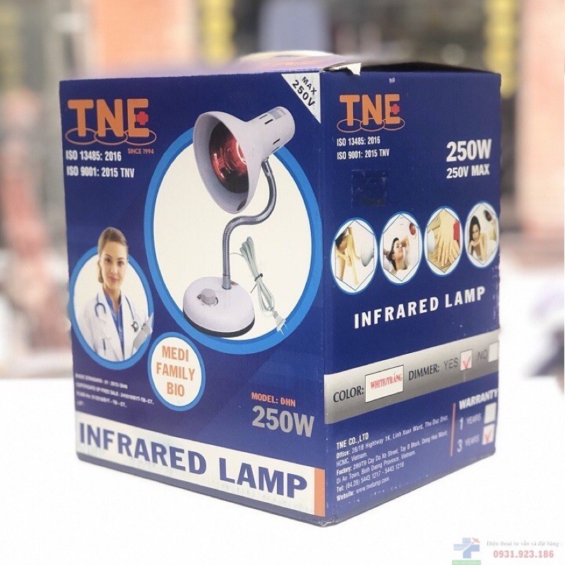 Đèn Hồng Ngoại TNE 250W Made In Việt Nam Dùng Trong Y Tế Và Làm Đẹp, Giảm Đau Nhức, Giữ Ấm - Chính Hãng