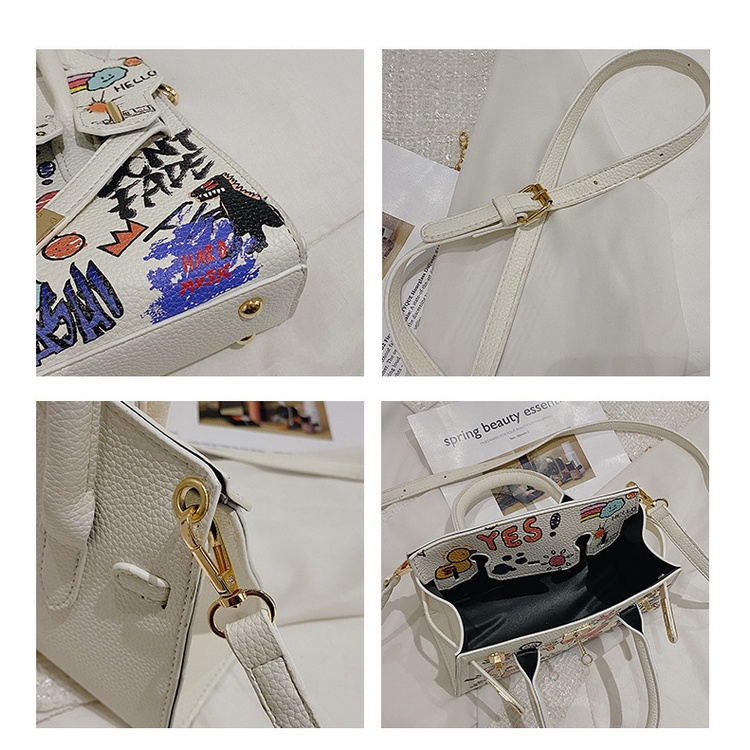 Túi Xách Đeo Vai Họa Tiết Hoạt Hình Graffiti Phong Cách Âu Mỹ 2022 Thời Trang Cho Nữ