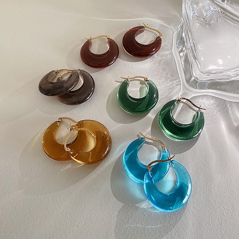 Bông Tai Dạng Vòng Bằng Hợp Kim Phong Cách Hàn Quốc Thời Trang Cho Nữ