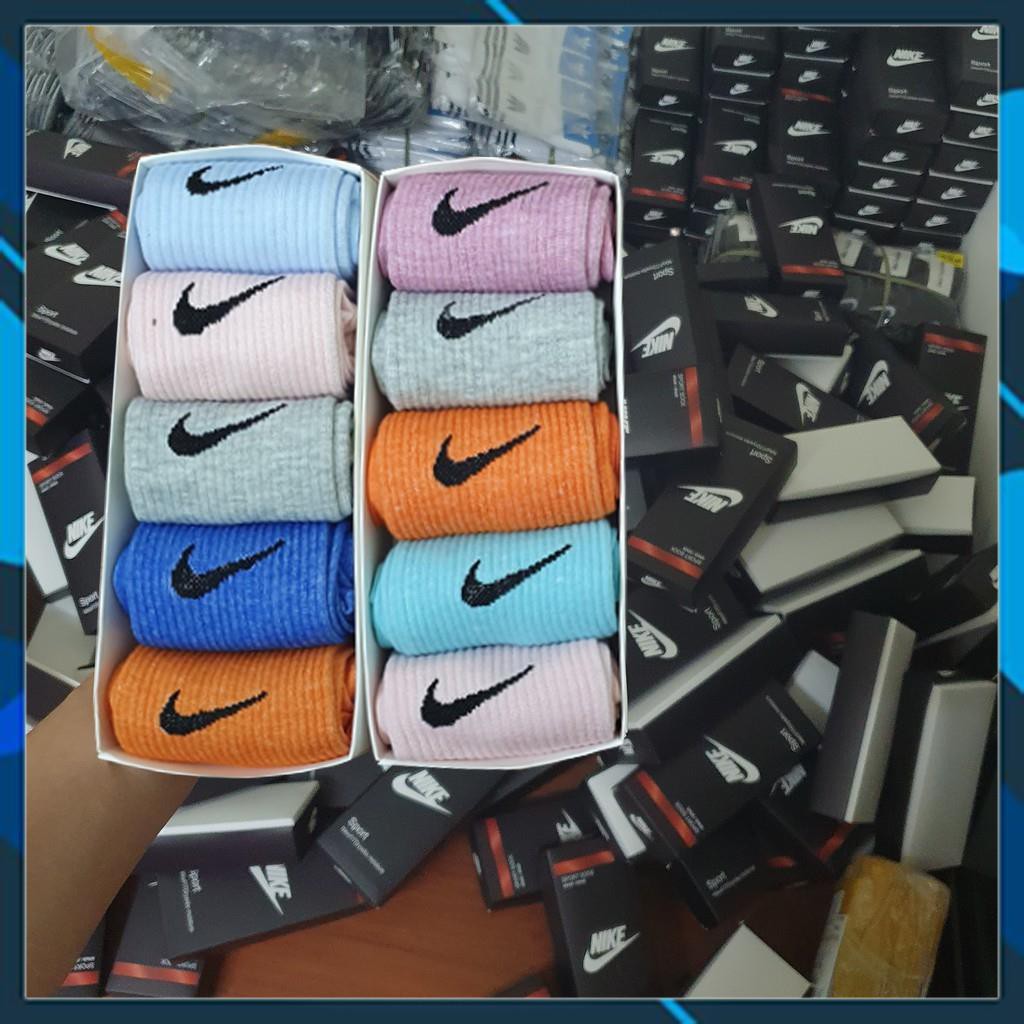 Hộp Tất Nike MIX (5 đôi), Tất Thể Thao Cao Cấp NHIỀU MÀU CAO CỔ Chuyên sỉ tất vớ, Hàng LOẠI 1