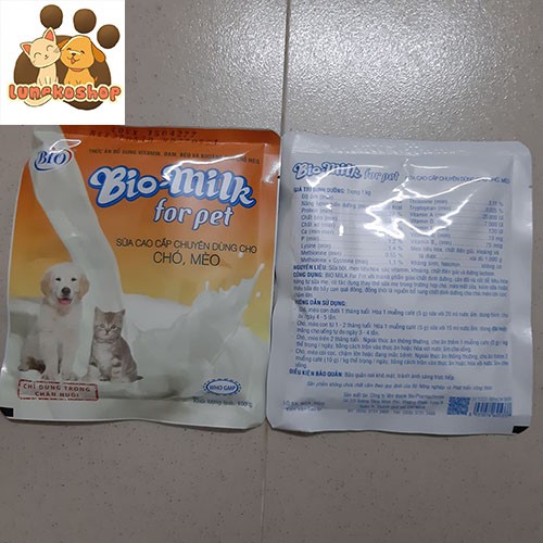 Sữa cho chó mèo con Bio Milk 100g/gói