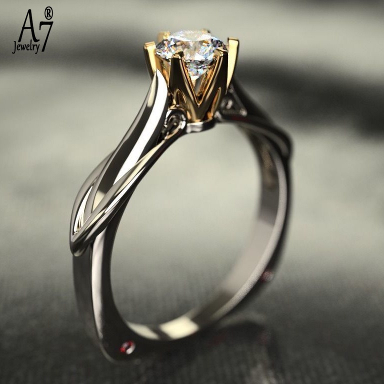 Nhẫn bạc S925 1 karat Moissanite thời trang cho nữ