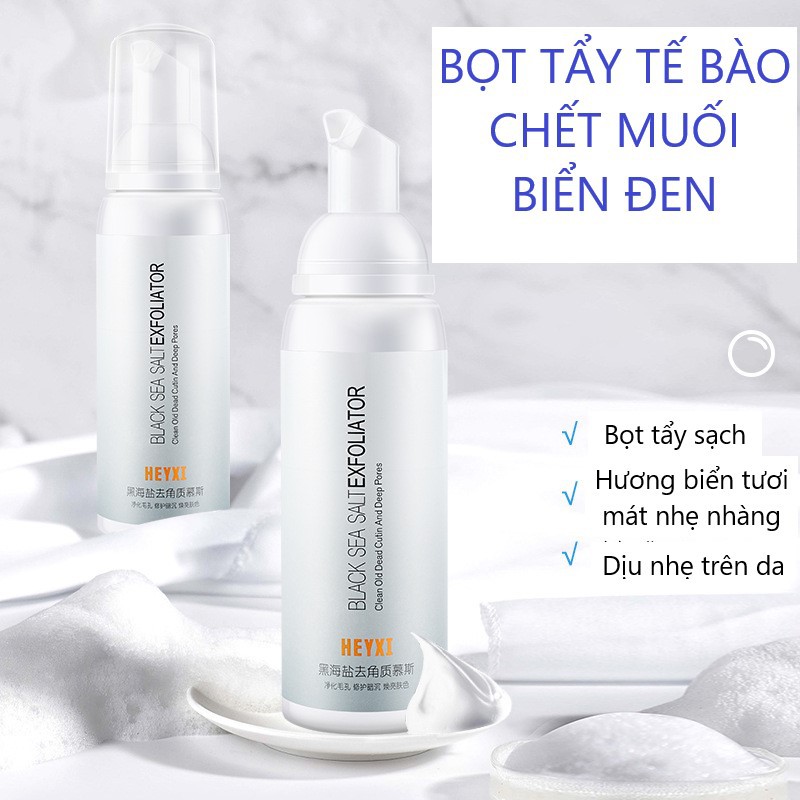 [HÀNG MỚI VỀ] Bọt Tẩy Da Chết Mặt Và Body HEYXI Muối Biển Đen Dưỡng Ẩm Sáng Da Black Sea Salt Exfoliator 100g  (HX35)