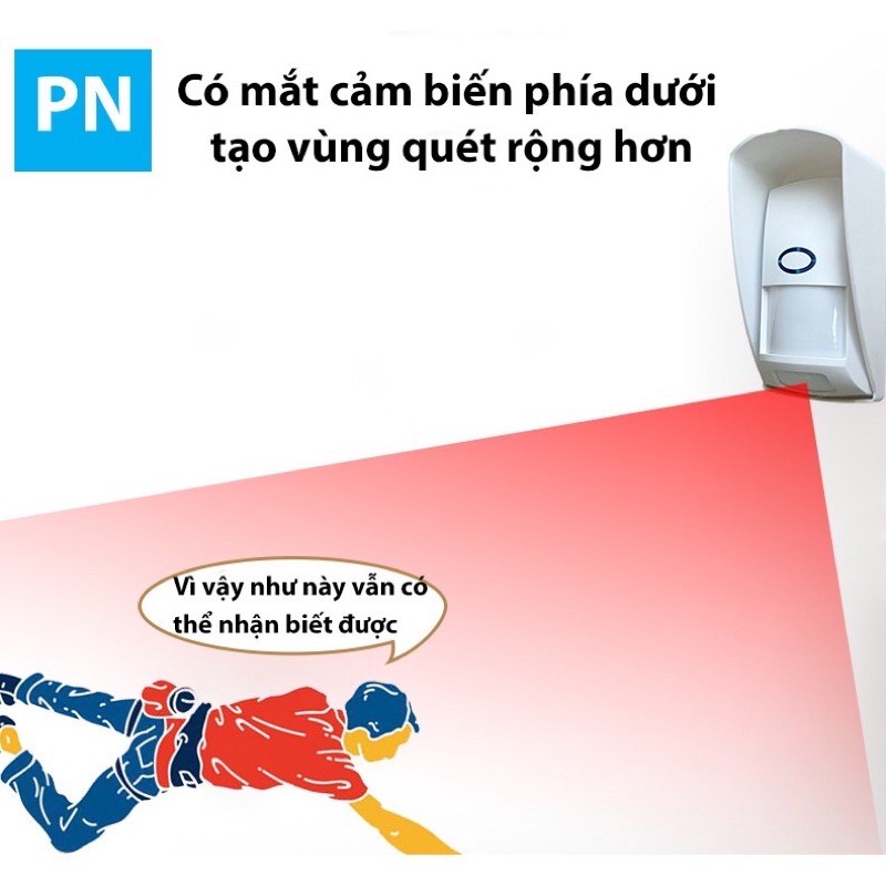 Cảm biến báo động hồng ngoại kép ngoài trời chống vật nuôi phát sóng 433Mhz