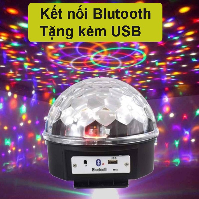 Đèn Led Quả Cầu Vũ Trường Cảm Biến Theo Nhạc Kèm Usb và Remote - Đèn Vũ Trường Cảm Ứng 7 Màu Có Bluetooth