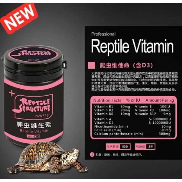 Vitamin bò sát ,  d3 , không d3 hãng structure dành cho bò sát