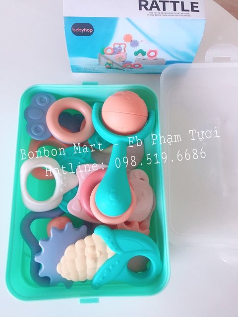 SET 10 MÓN XÚC XẮC GẶM NƯỚU BABYHOP CÓ HỘP ĐỰNG - CHÍNH HÃNG