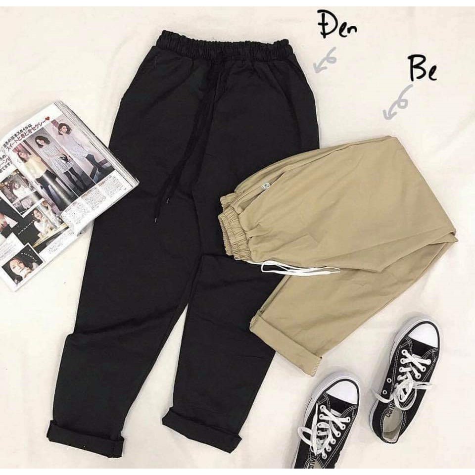 Quần baggy trơn kaki nam nữ form unisex