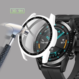 Ốp Bảo Vệ Mặt Đồng Hồ Bằng PC Cứng + Kính Cường Lực Góc Tròn 46mm Cho Huawei Watch GT 2 46mm GT2