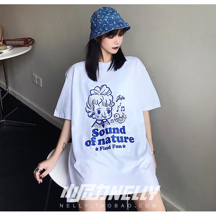 Áo tay lỡ dáng rộng vanmiushop in hình cute hàng có size