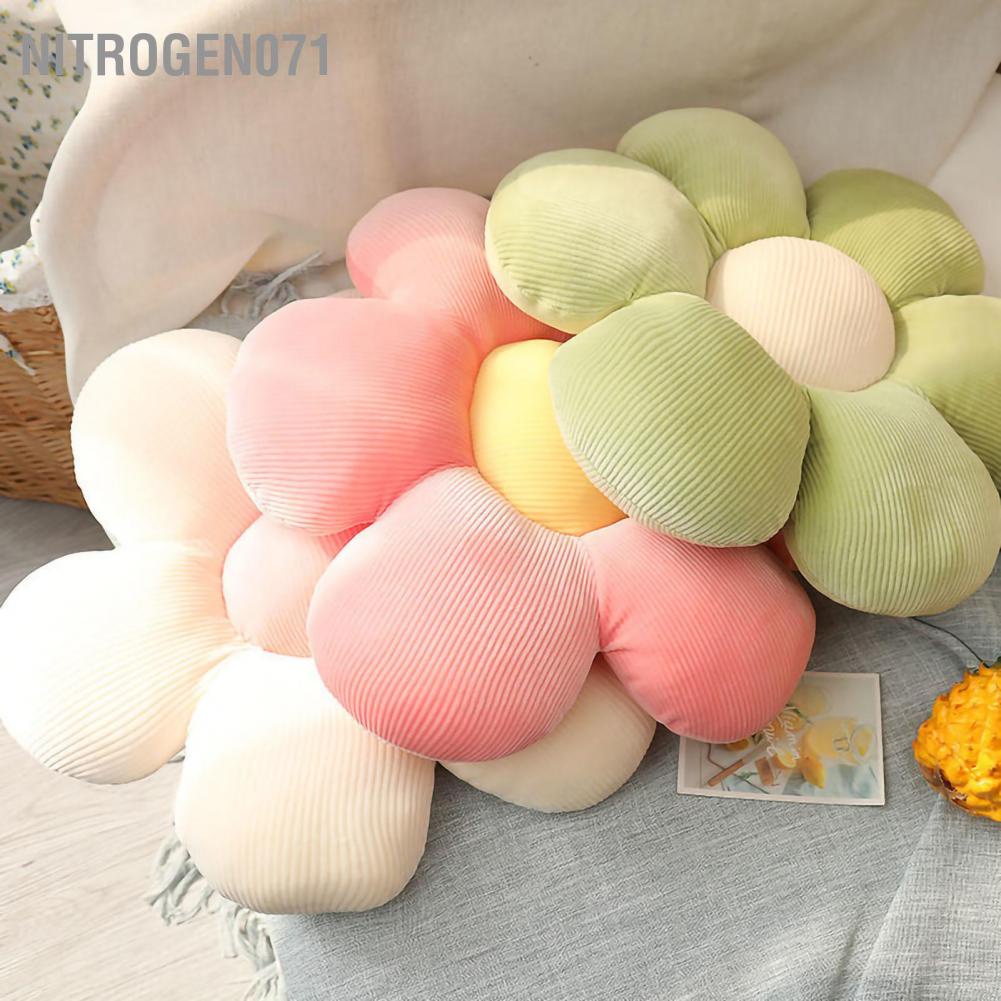 Nitrogen071 Flower Cushion Cute Soft Stretch Velvet Daisy Seating Pad for Office Bedroom Children's Room