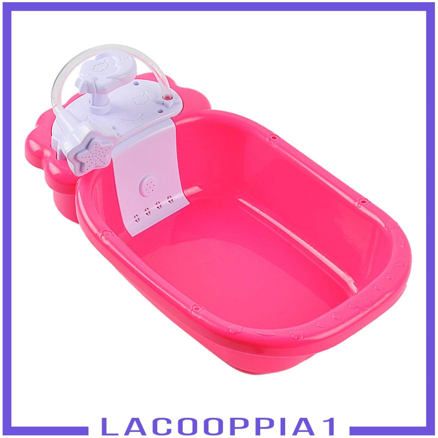 [LACOOPPIA1] Doll Bath Play Tub with Shower Pretend Play Infant Baby Kids Doll Toy Bathtub