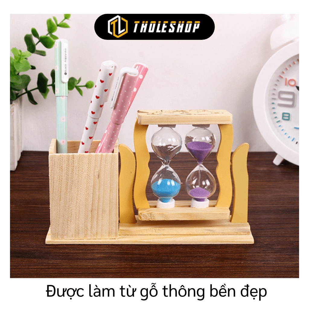 [SGD] Đồng Hồ Cát - Hộp Đựng Bút Kiêm Đồng Hồ Cát 2 Lọ Trang Trí Bàn Học Đáng Yêu 5740