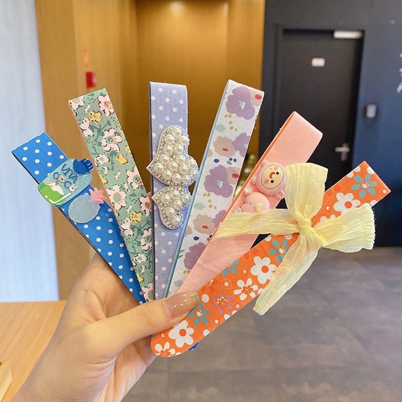 Băng Đô Dán Tóc Mái Đính Nơ Phong Cách Hàn Quốc Xinh Xắn Cho Nữ