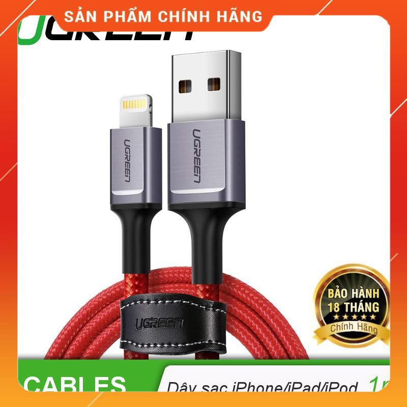 Dây sạc và truyền dữ liệu đầu cắm Lightning, vỏ bện nylon, cho iPhone, iPad, iPod dài 1m UGREEN 60185 dailyphukien