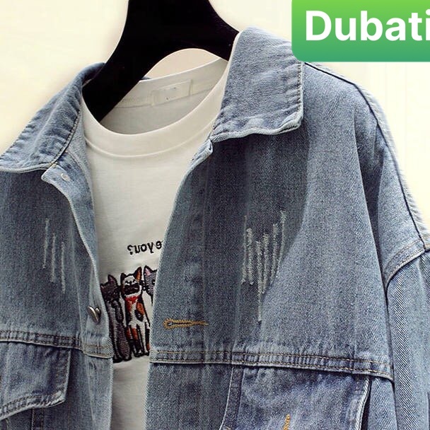 ÁO KHOÁC JEAN CHẤT BÒ NAM NỮ CHỐNG NẮNG HOA CÚC HÀN QUỐC CHẤT MEN NGẦU - DUBATI FASHION