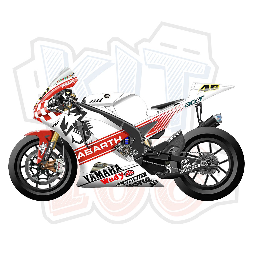 Mô hình giấy xe máy Yamaha YZR M1 2007 Abarth