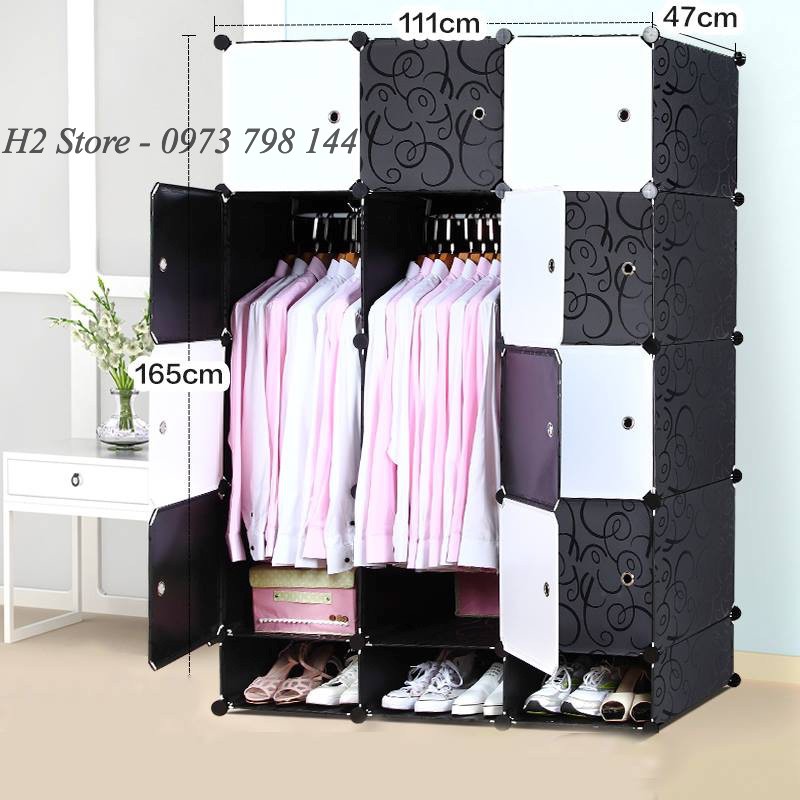 [RẺ NHẤT SHOPEE] TỦ NHỰA LẮP GHÉP 12 Ô + 3 GIÀY VÁCH ĐEN ĐỂ ĐỒ ĐA NĂNG THÔNG MINH sâu 47cm ( tùy chọn mẫu )