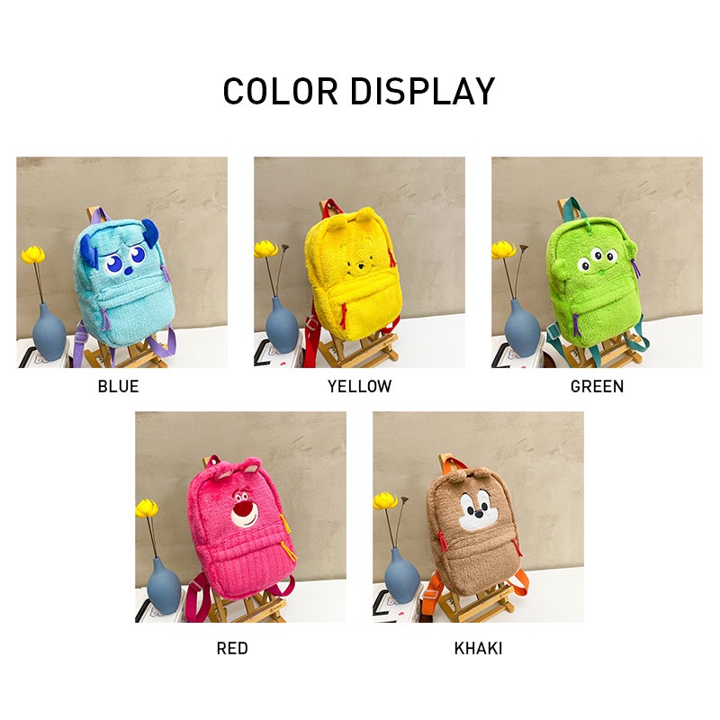 Ba Lô Trẻ Em YADOU Ba Lô Lông Nhung Màu Kẹo Sức Chứa Lớn Họa Tiết Hoạt Hình Dễ Thương Cá Tính