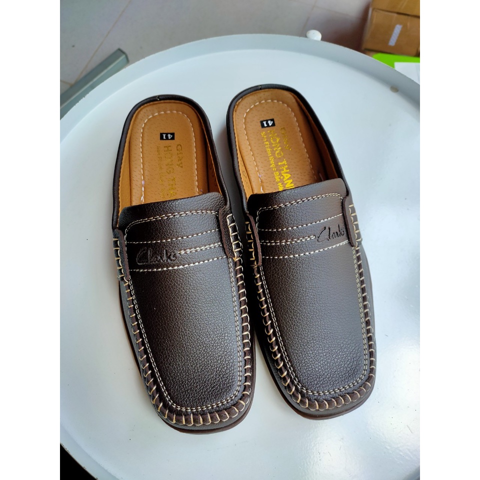 Giày Sapo bít mũi nam da bò Hồng thạnh Nâu - size 39-46