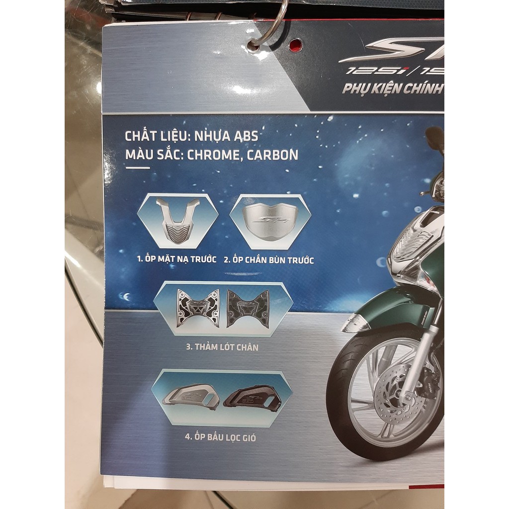 bộ phụ kiện sh 2017-2019 chính hãng honda Ốp pô (Carbon) Ốp đuôi pô (Carbon)