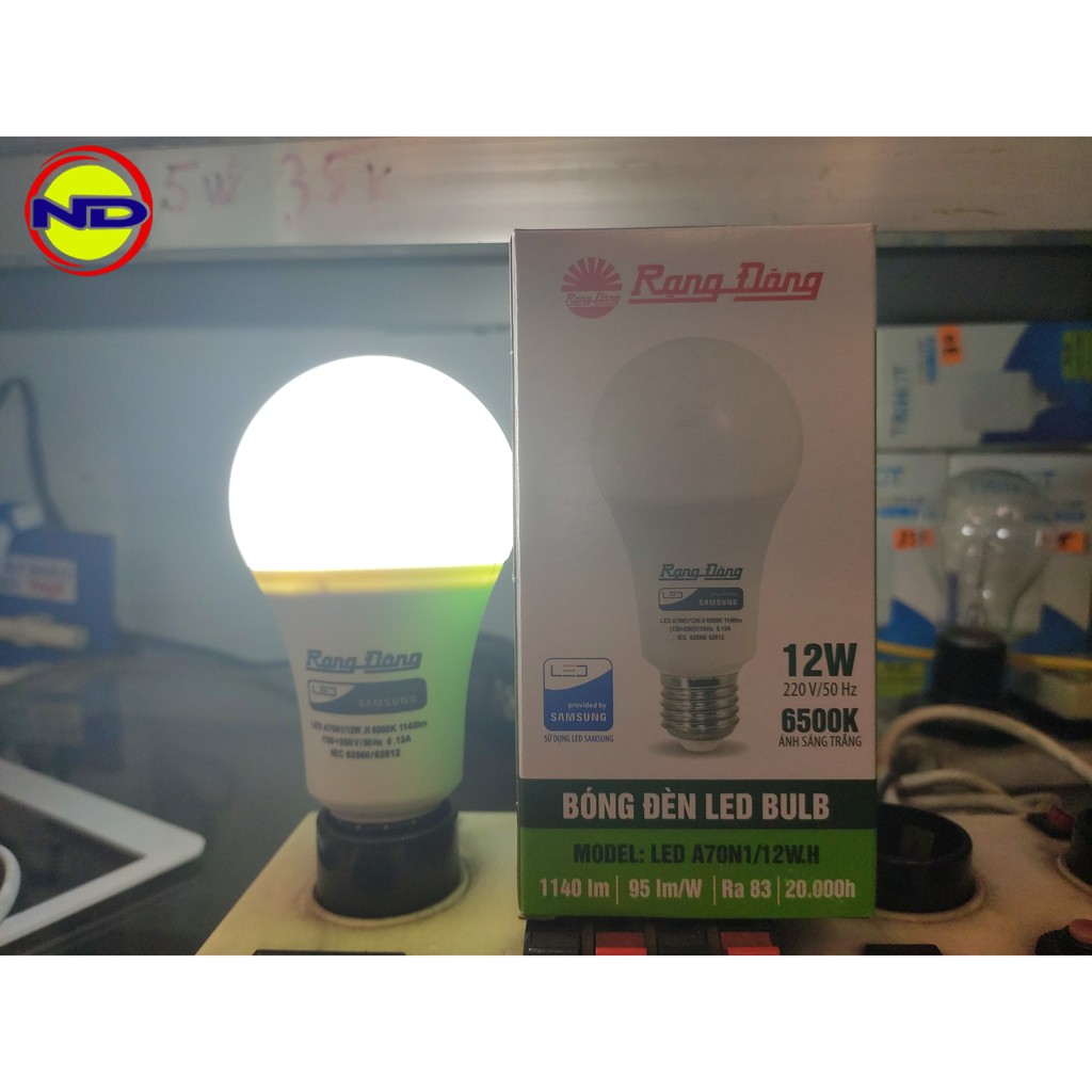 Bóng led Bulb trụ 12w Rạng Đông - Bảo hành 1 đổi 1