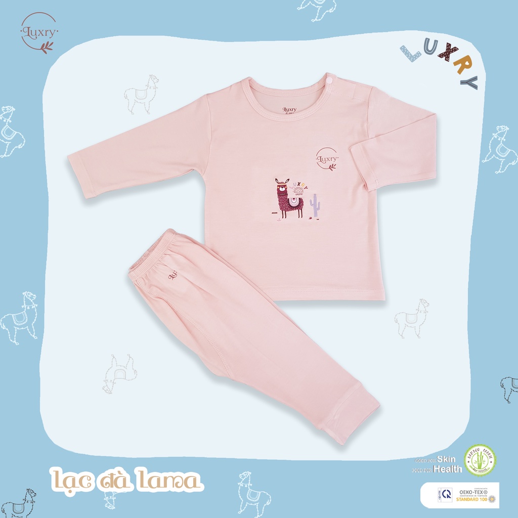 Bộ quần áo dài cài vai LAMA thương hiệu Luxry đáng yêu cho bé trai, bé gái