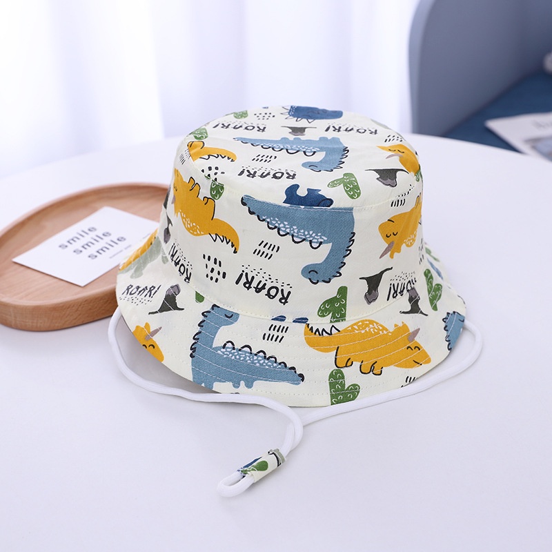 Nón Bucket Chất Cotton Hoạ Tiết Hoạt Hình Đáng Yêu Cho Bé 1-3 Tuổi