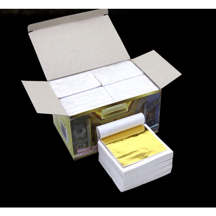 100 Lá Dát Vàng 24k (9cm X 9cm) và keo dát vàng chuyên dụng