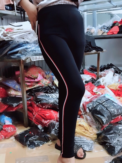Quần legging viền sọc