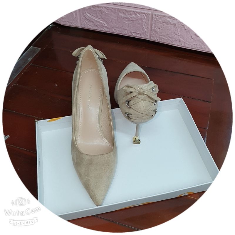 Giầy cao gót phối nơ