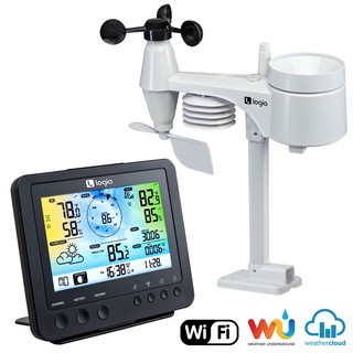 Trạm thời tiết, máy đo thời tiết 5 trong 1 Logia WiFi Weather station, nhiệt độ độ ẩm áp suất hướng và tốc độ gió mưa