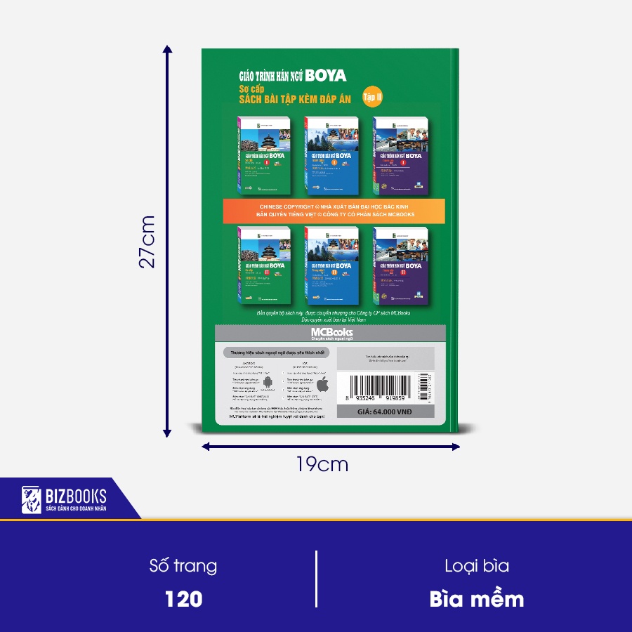 Sách Giáo trình Hán ngữ BOYA sơ cấp – tập 2 sách bài tập kèm đáp án