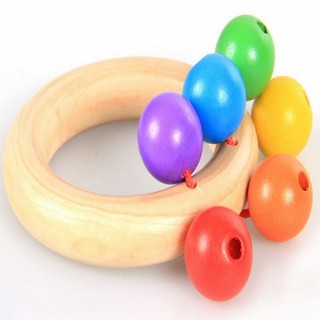 [xả kho cực rẻ] lục lạc gỗ hình tròn cho bé chơi an toàn