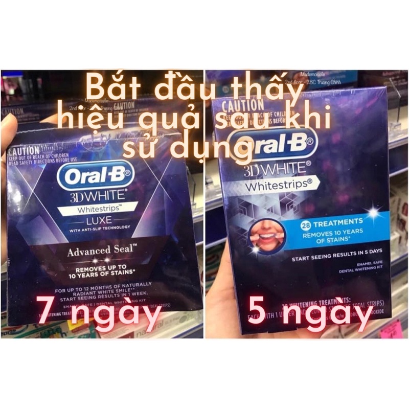 Miếng Dán Trắng Răng Oral B 3D White Tách Lẻ 1 Gói (2 Miếng)