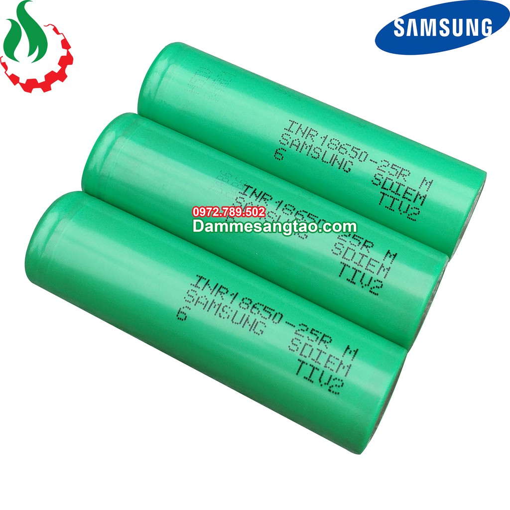 Cell pin 18650 SAMSUNG INR18650-25R Li-ion 3.7V 2500mah - Xả 20A