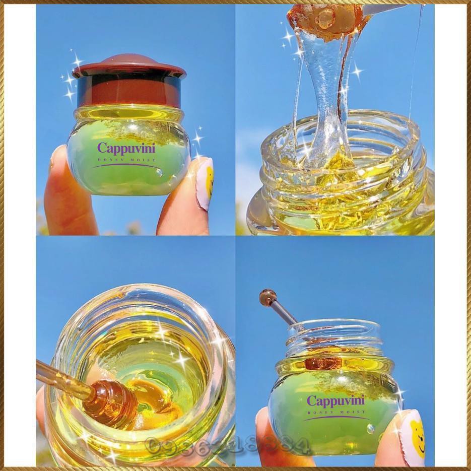 Hũ mặt nạ môi kiêm son dưỡng Ong Vàng Cappuvini Honey Moist cho môi mềm mịn CHM2