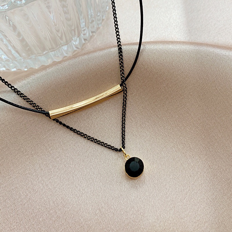 Dây Chuyền Hai Lớp Bi Đen Black Pie - Vani Store [TS000616]
