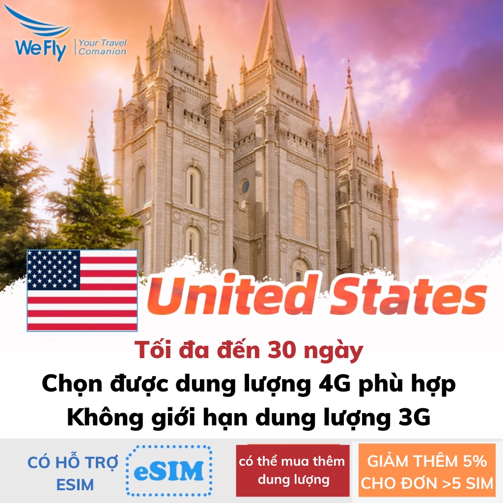 Sim du lịch Mỹ USA không giới hạn internet và nghe gọi thoải mái