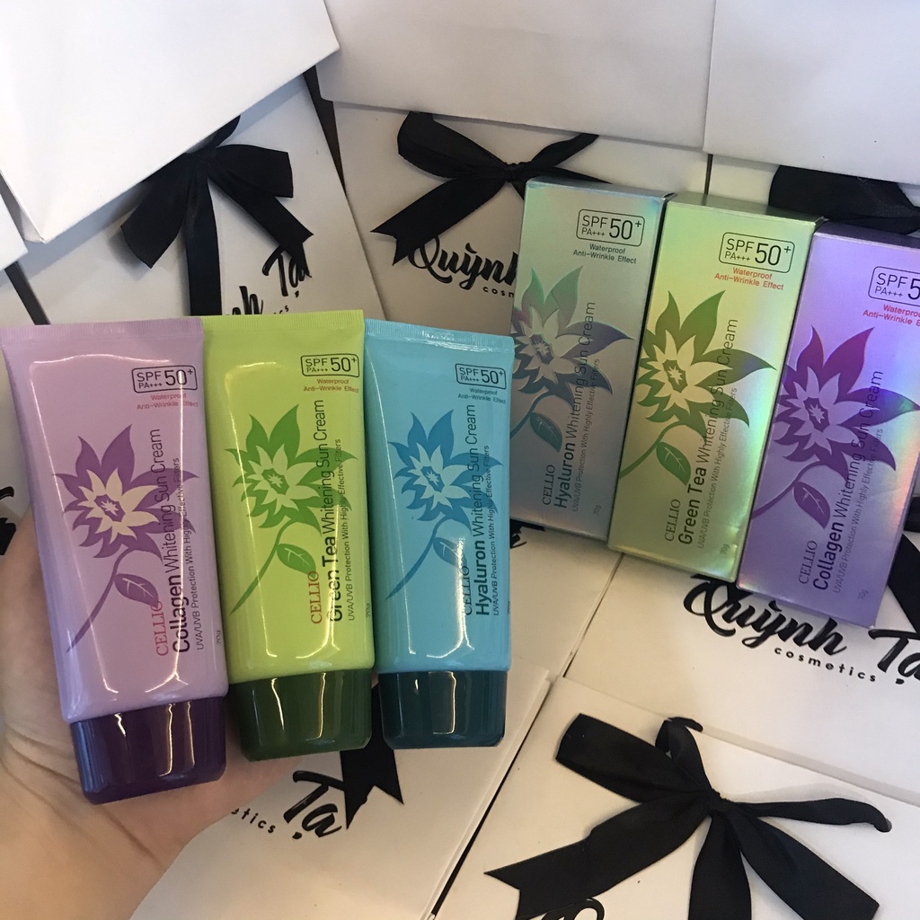 Kem Chống Nắng Cellio 💥Freeship💥 Kem Dưỡng Mịn - Thấm Nhanh Không Gây Nhờn Dính Cho Da SP13