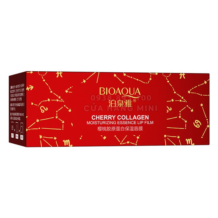 Hộp 20 Gói Mặt Nạ Làm Hồng Và Dưỡng Môi Bioaqua Cherry Collagen